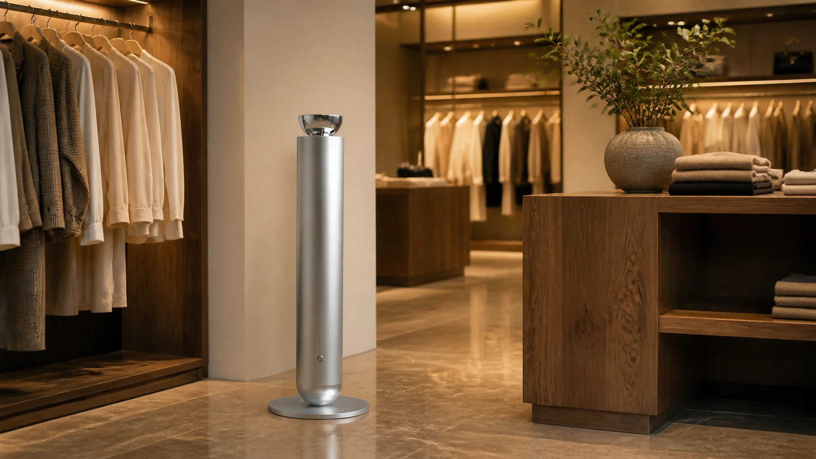SF03 scent diffuser positioned in a premium retail environment