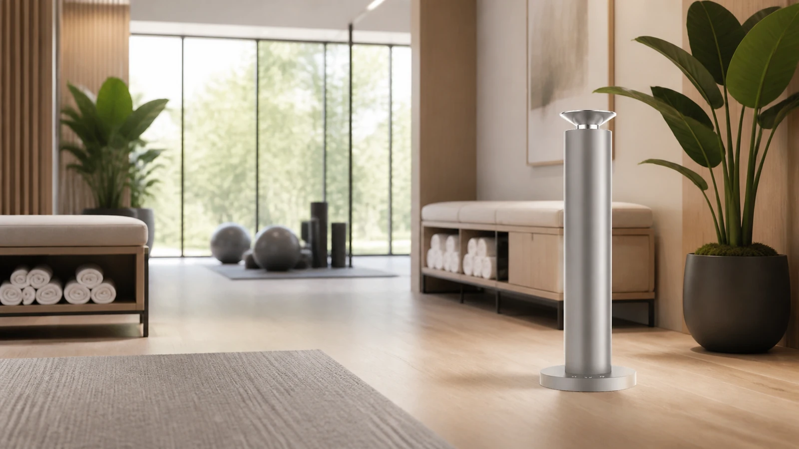 Mini diffuser in a fitness recovery zone