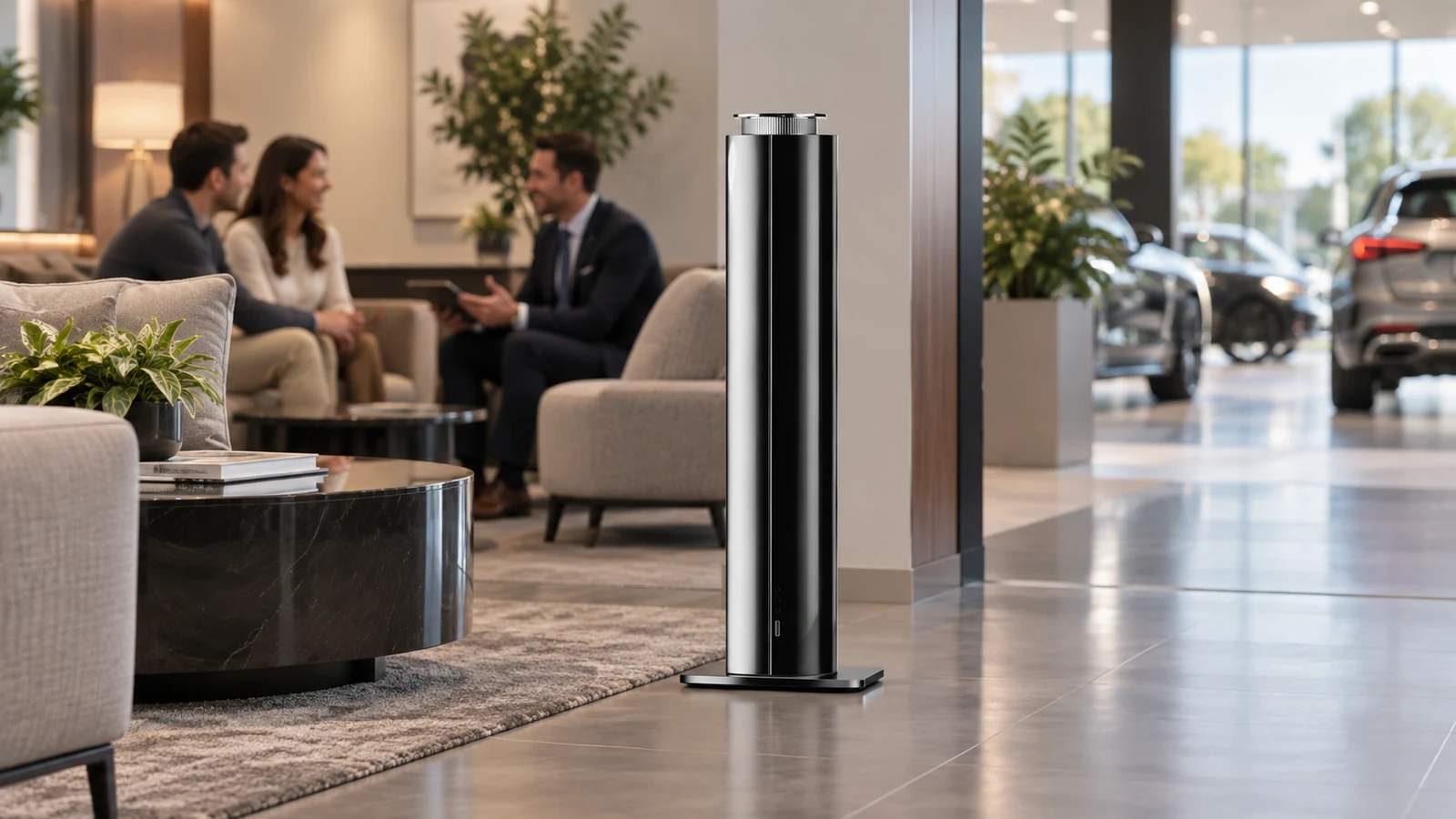 H200D diffuser in a car dealership customer lounge
