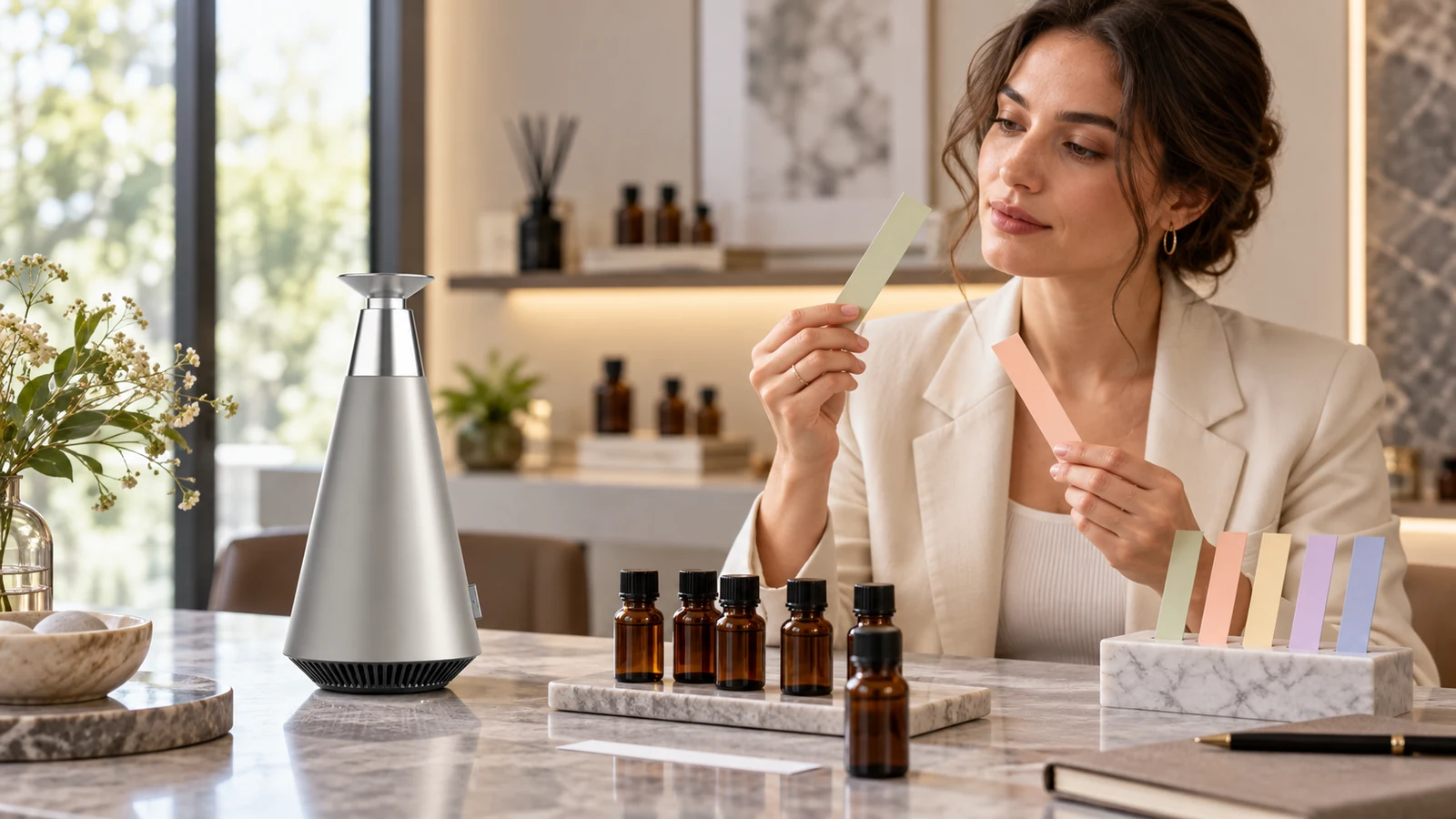 Evaluating fragrance oil samples for cold air diffusion