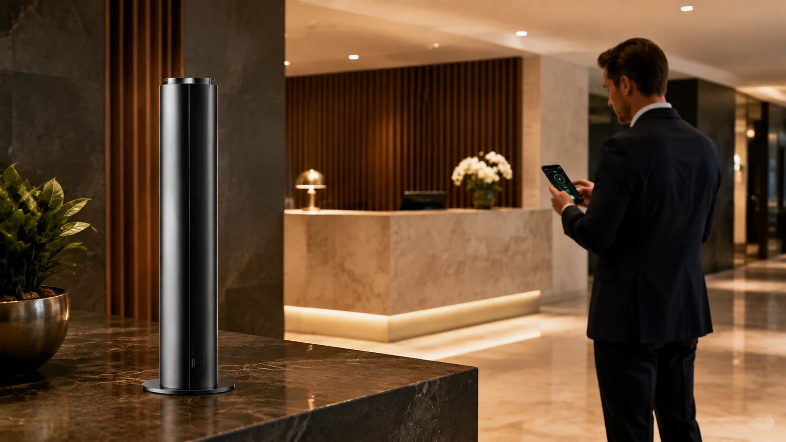 H200D diffuser monitored through a multi-device management app