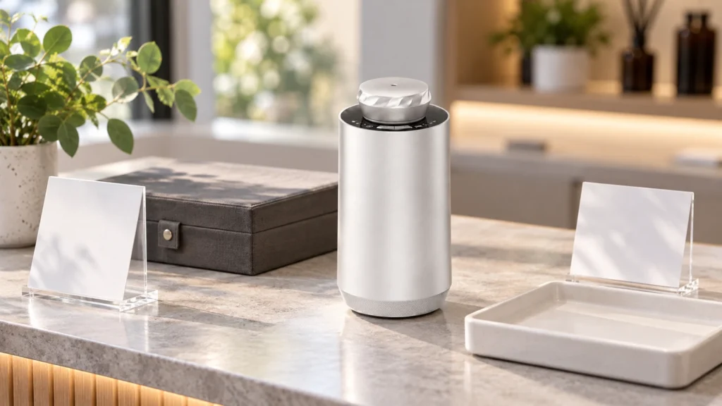 Silver SC02 displayed on a distributor demonstration counter