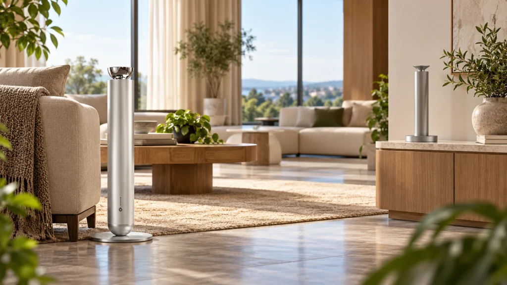 Silver SF03 and Mini shown in separated positions in a contemporary lounge